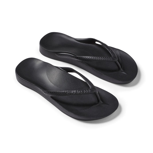 Arch Support Flip Flops - Black