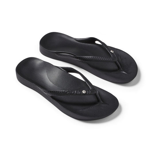 Arch Support Flip Flops - Black Crystal
